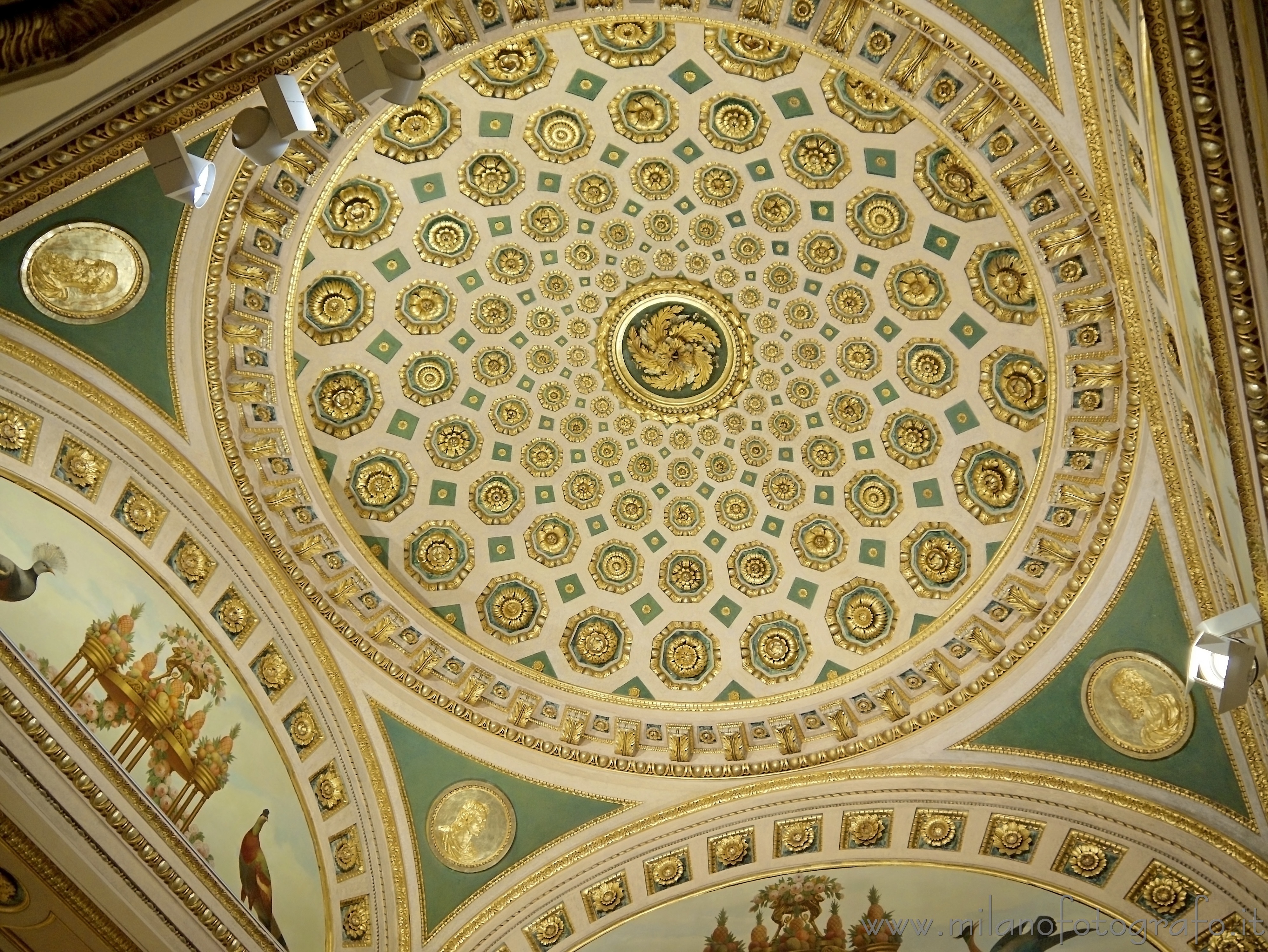 Milan (Italy) - Ceiling of one of the rooms of the Gallerie d'Italia in Scala Square